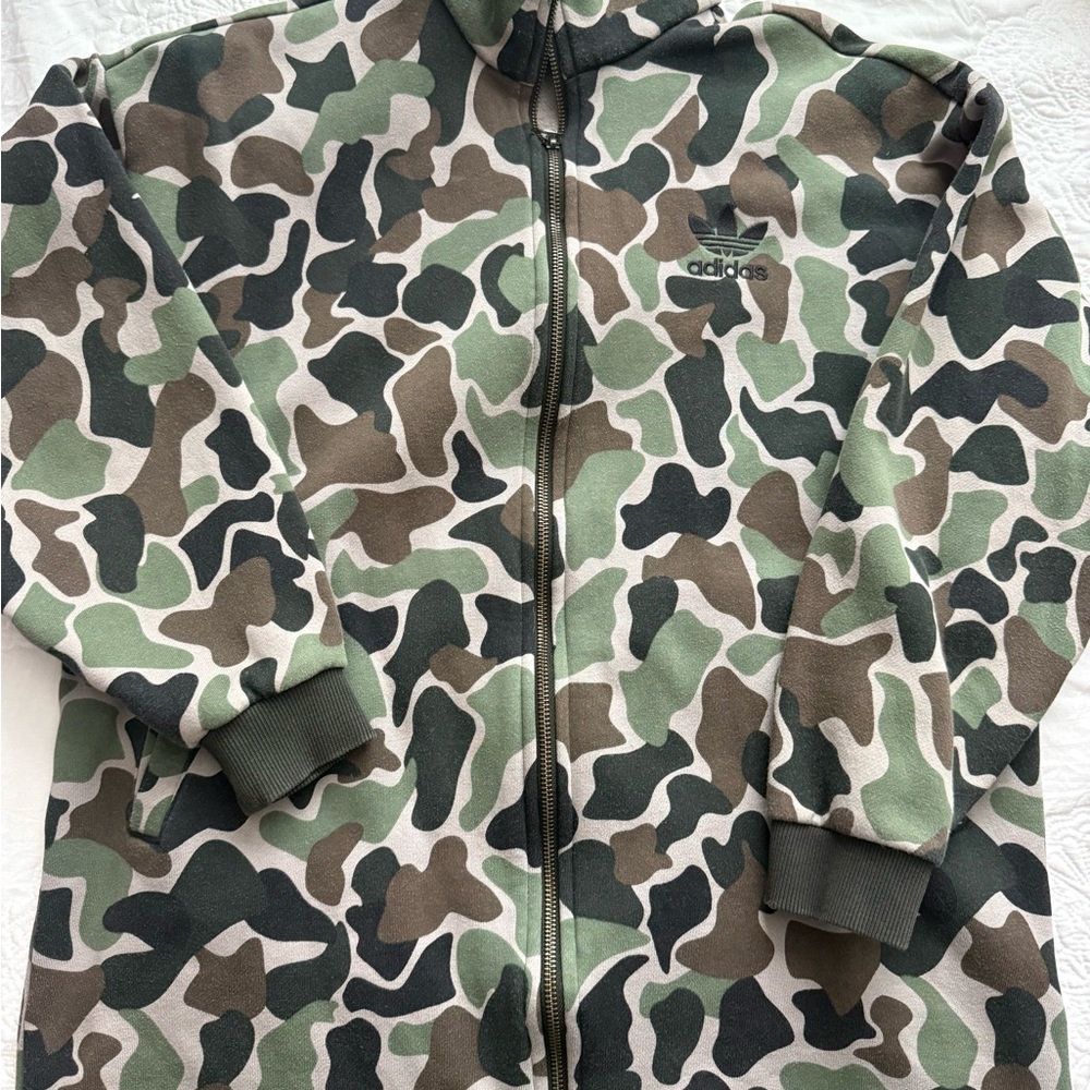 Adidas Green and Brown Camouflage Jacket